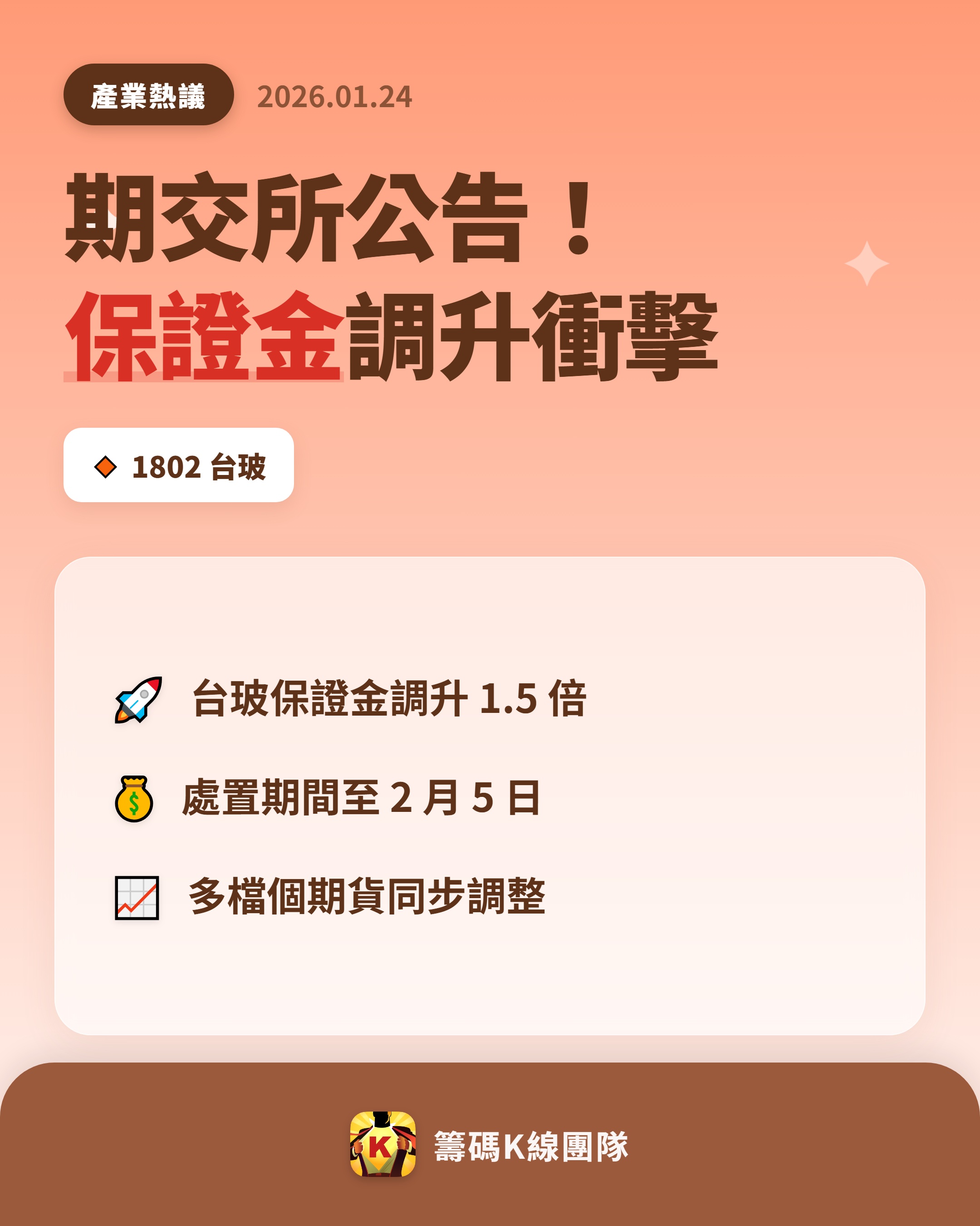 1802 台玻- 🔥 期交所公告多檔個期貨保證金調升🔥 臺灣期貨交易所...｜CMoney 股市爆料同學會