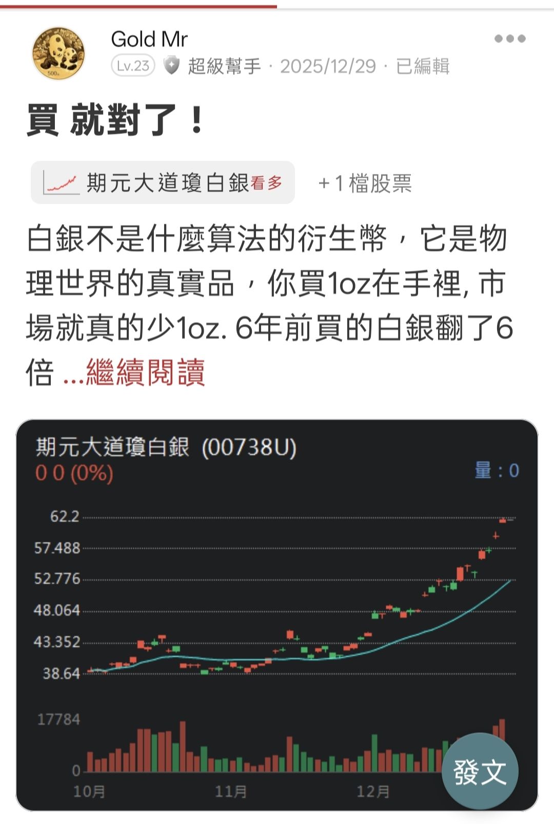 期元大道瓊白銀(00738U)ETF交易手續費用及內扣費用｜股市爆料同學會
