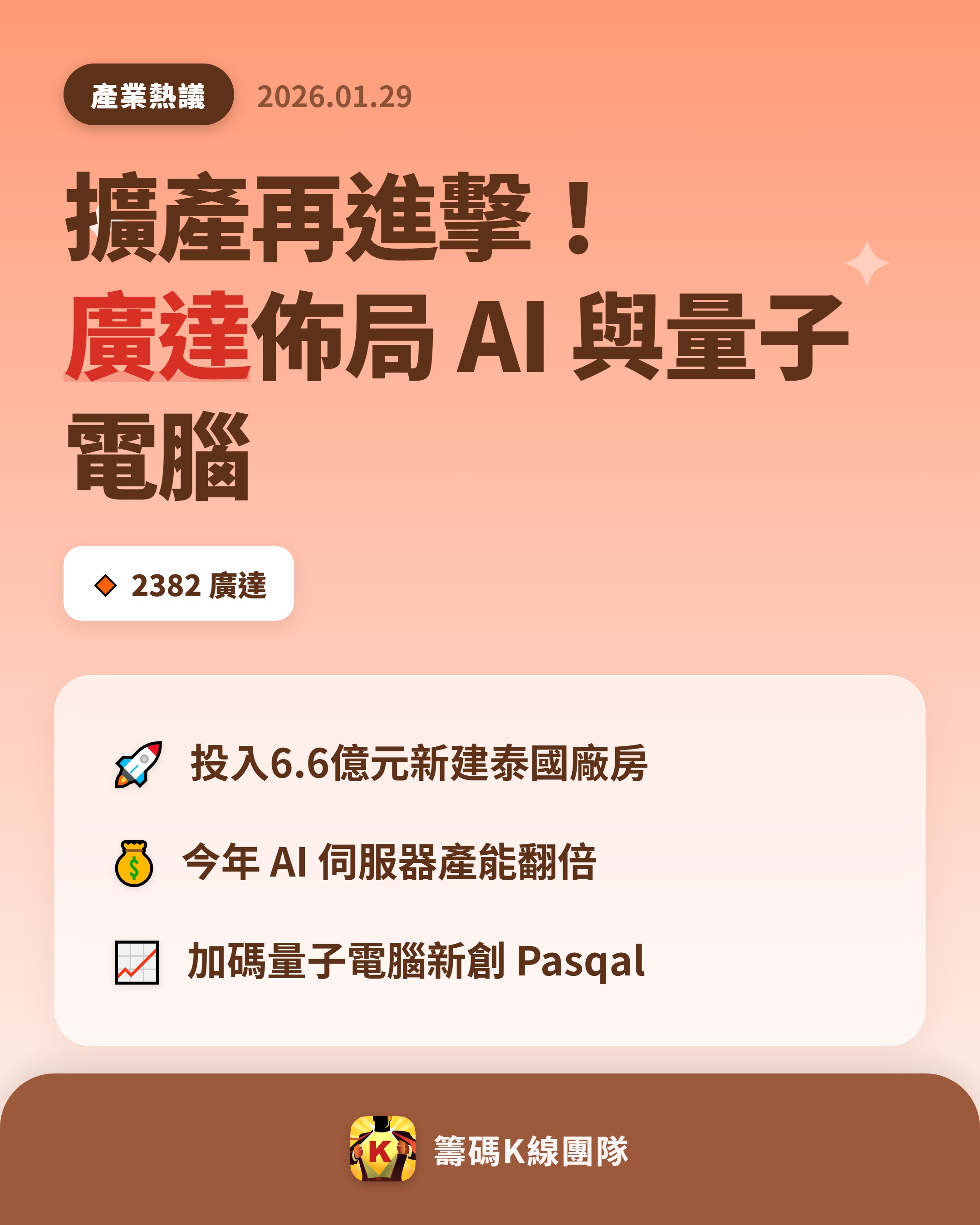 2382 廣達 - 🔥 廣達加持 AI 與量子電腦 🔥 廣達（2382）又...｜CMoney 股市爆料同學會