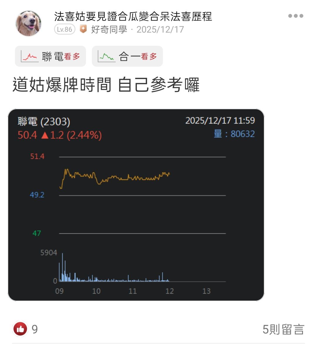 2303 聯電 - 不要慌咩....這檔死不了人- 股市爆料同學會