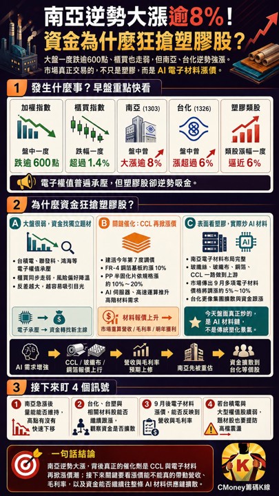 南亞逆勢大漲逾8％！資金為什麼狂搶塑膠股？