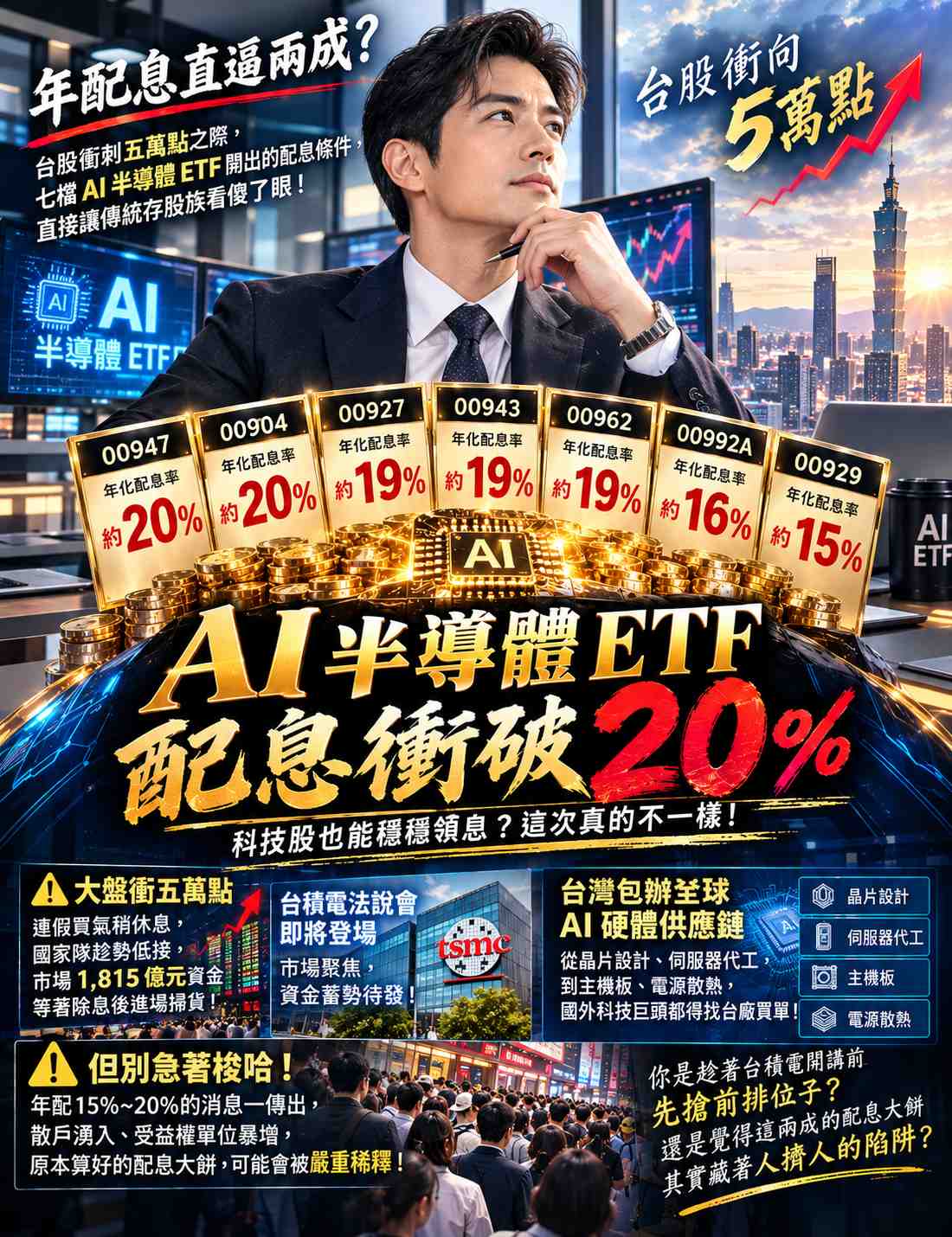 00904 台新臺灣半導體30 - AI 半導體 ETF 配息 年配息直逼兩成？ - 股市爆料同學會