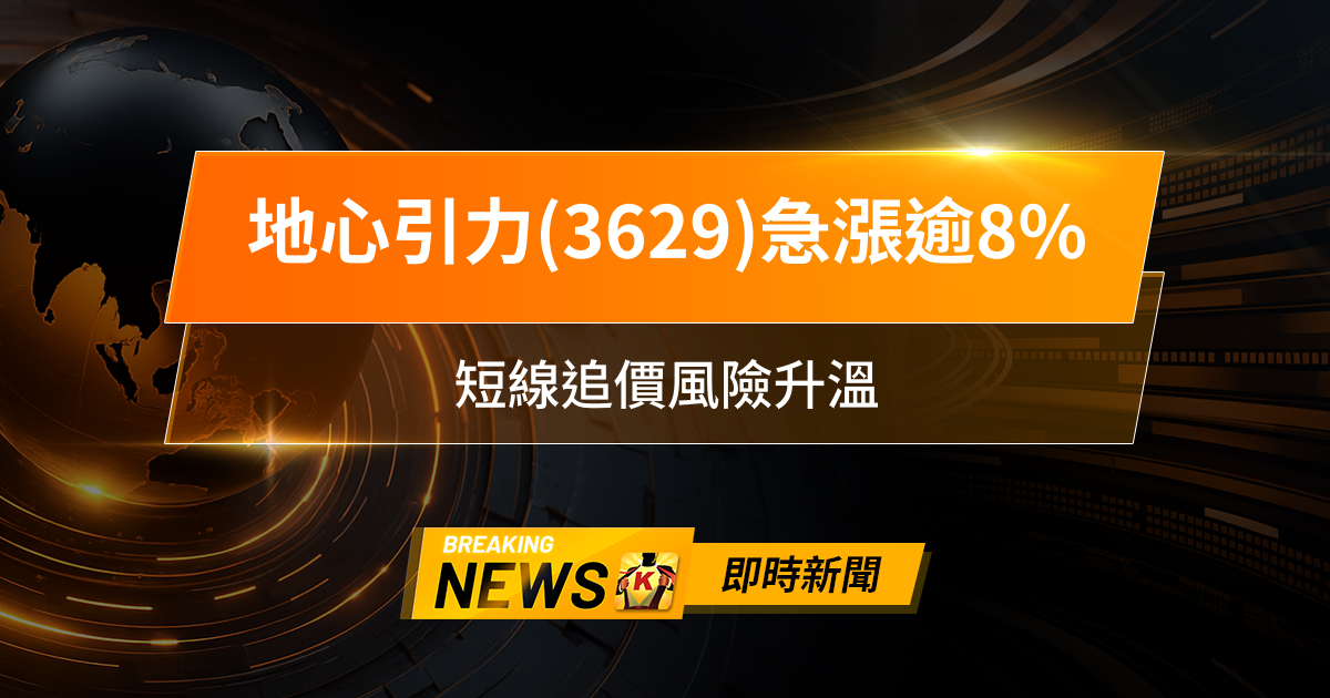 【11:34 即時新聞】地心引力(3629)急漲逾8%,低價股人氣爆棚、技術面乖離擴大,短線追價風險升溫