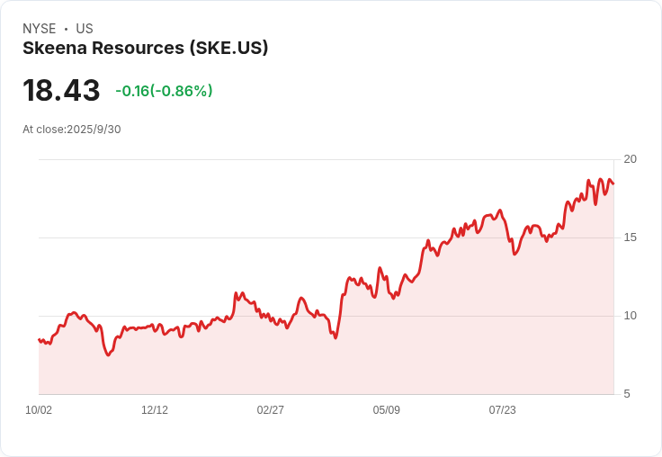 Skeena資源公司宣佈C$1.25億購買交易融資，推進金銀項目新里程！