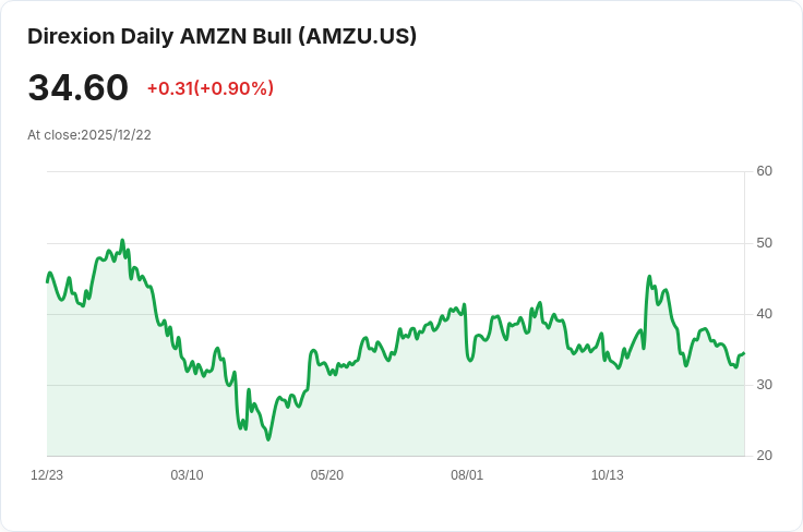 Direxion Daily AMZN Bull 2X Shares 宣佈每季派息 $0.2500，投資者注意！