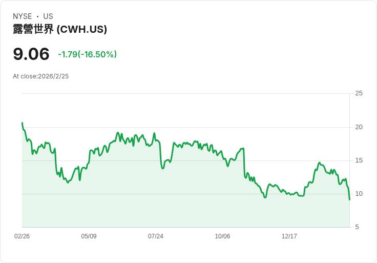 Camping World 2026年調整後EBITDA目標275M至325M，暫停股息專注減債