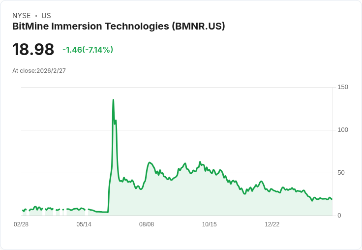 Bitmine Immersion Technologies, Inc. (BMNR) 潛力無限！以太坊未來的核心力量