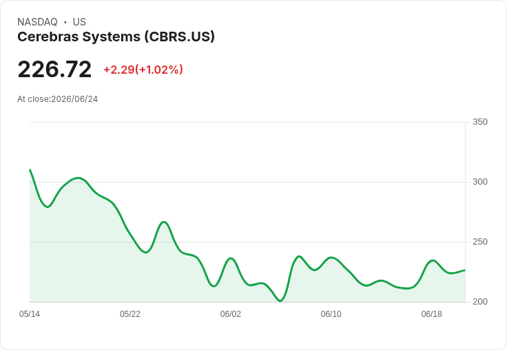 Cerebras Systems Inc. Q1財報出爐！每股虧損減少，營收大幅成長94.4％