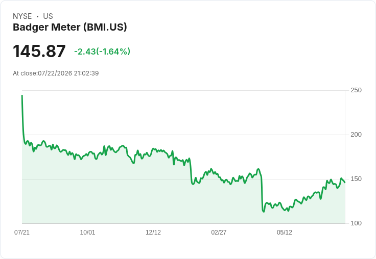 壞獾計量器第二季財報超預期:每股盈餘$1.02,營收達$2.223億!