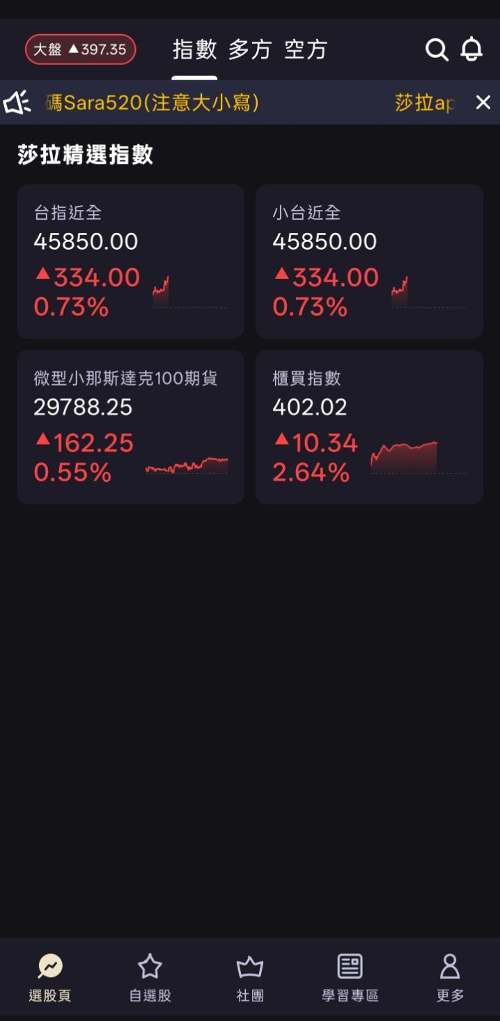 APP 莎拉精選指數