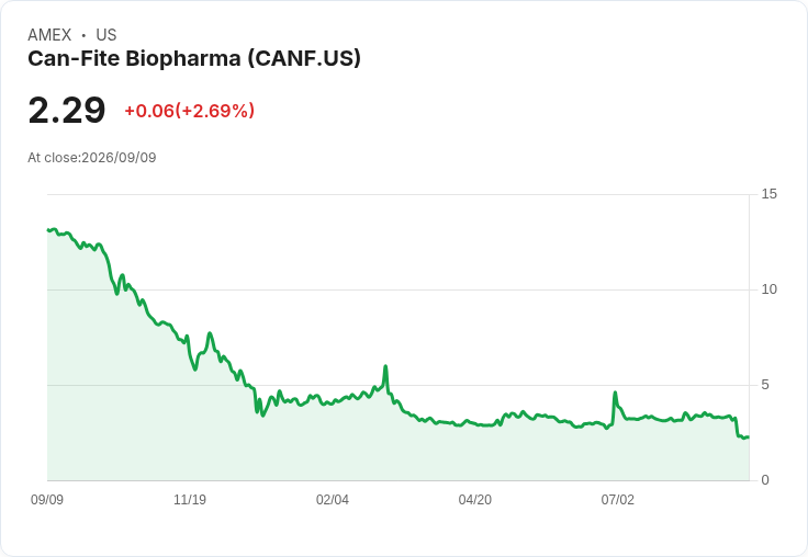 Can-Fite Biopharma上半年財報出爐：每股虧損高達$1.24，營收僅為20萬美元！