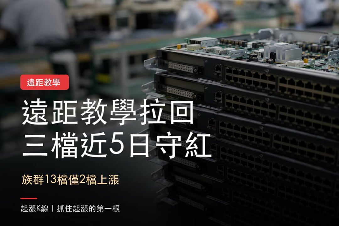 【最新消息】遠距教學族群拉回，「3檔網通設備股」近5日守紅！
