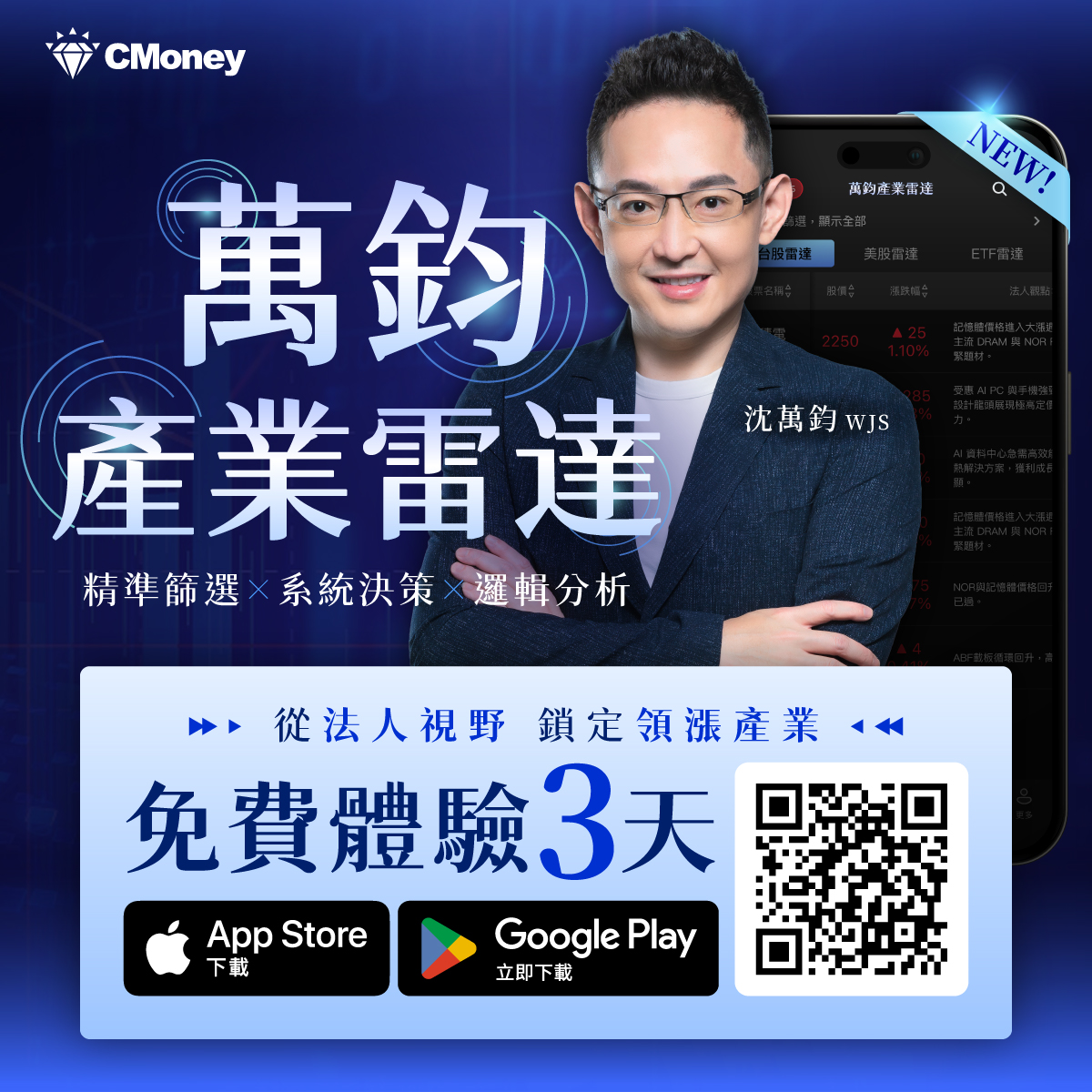 【沈萬鈞】萬鈞產業雷達 APP｜從法人視野鎖定領漲產業🌐